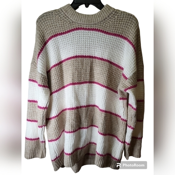 AMERICAN EAGLE XS WOMEN'S OVERSIZED SWEATER STRIPES - Picture 6 of 9